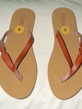 Flojos Women's Tan/Brown Leather Strap Sandals